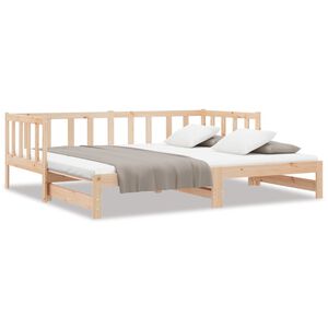 vidaXL Divano Letto con Letto Estraibile 90x200cm Legno Massello Pino