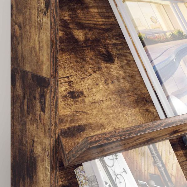 vidaXL Scaffale per riviste Rovere fum&eacute; 70 x 41 x 126 cm