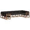 vidaXL Set di divani da esterno con cuscino 10 pcs Naturale e Nero