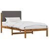 vidaXL Letto con Testiera Rivestita Naturale e Grigio Chiaro