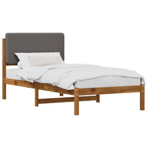 vidaXL Letto con Testiera Rivestita Naturale e Grigio Chiaro