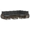 vidaXL Set Divano da Giardino 10 pz Grigio polyrattan