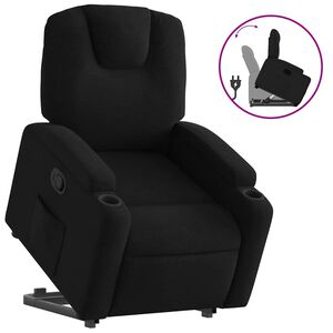 vidaXL Poltrona Alzapersona Reclinabile Nera in Tessuto