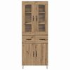 vidaXL Credenza Rovere artigianale 69,5 x 34 x 90 cm Legno multistrato