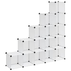 vidaXL Organizzatore Portaoggetti con 15 Cubi Trasparenti in PP