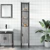 vidaXL Mobile da Bagno Grigio Sonoma 33x33x185,5 cm Legno Multistrato