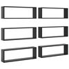 vidaXL Mensole Parete Cubo 6pz Grigio Lucido 80x15x26,5cm Multistrato
