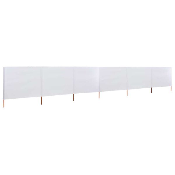 vidaXL Paravento a 6 Pannelli in Tessuto 800x160 cm Bianco Sabbia