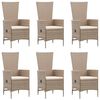 vidaXL Set Mobili da Pranzo per Giardino 7 pz in Polyrattan Beige