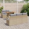 vidaXL Set Divano da Giardino 6 pcs Beige Poly Rattan
