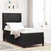 vidaXL Letto con Box Springs LED e Materasso Nero 90 x 190 cm Velluto