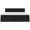 vidaXL Struttura Letto Pouf con Materasso Nero 160x200 cm in Tessuto