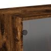 vidaXL Mobili a Muro con Ante in Vetro 2pz Rovere Fumo 68,5x37x35 cm