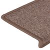 vidaXL Tappetini per scale 15 pz 65x21x4 cm Marrone Bordo rettangolare