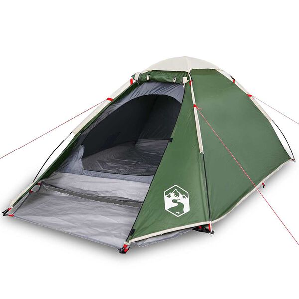 vidaXL Tenda da Campeggio a Cupola per 4 Persone Verde Impermeabile