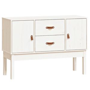 vidaXL Credenza Bianca 110x40x78 cm in Legno Massello di Pino