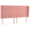 vidaXL Testiera ad Orecchio Rosa 183x23x118/128 cm in Velluto
