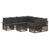 vidaXL Set Divano da Giardino 9 pz Grigio polyrattan
