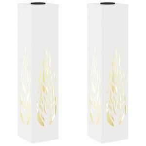 vidaXL Faro LED solare per sentieri 2 pz Bianco caldo 18 x 18 x 80 cm