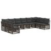 vidaXL Set Divano da Giardino 10 pz Grigio polyrattan