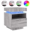 vidaXL Comodino con Luci LED Grigio Sonoma 40x39x48,5 cm
