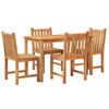 vidaXL Set da Pranzo per Giardino 5 pz in Legno Massello di Teak