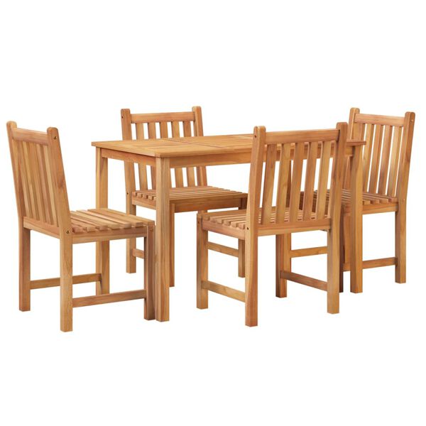 vidaXL Set da Pranzo per Giardino 5 pz in Legno Massello di Teak