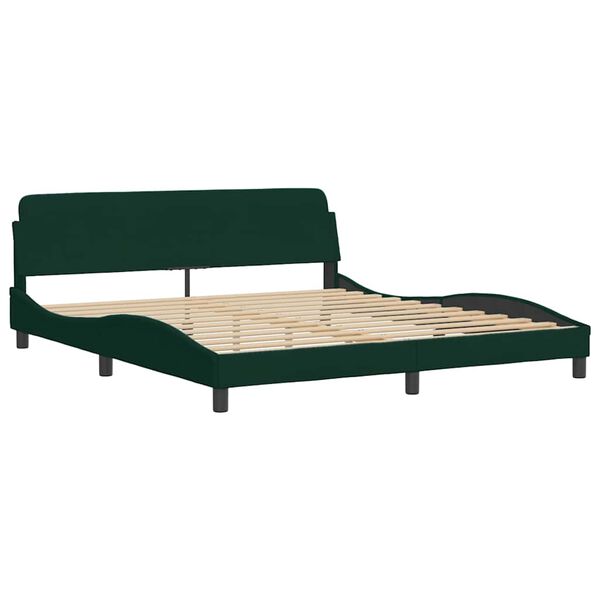 vidaXL Letto con Materasso Verde Scuro 180x200 cm in Velluto