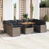 vidaXL Set Divano da Giardino 10 pz con Cuscini Grigio in Polyrattan