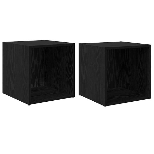 vidaXL Set mobile TV 2 pcs Nero 37 x 35 x 37,5 cm Legno multistrato