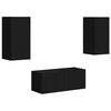 vidaXL Set mobile TV 6 pz Nero Legno ingegnerizzato