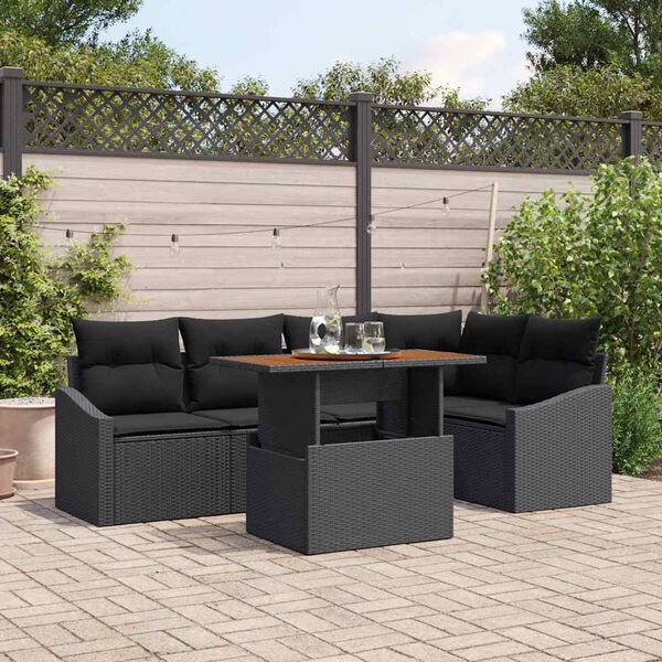 vidaXL Set da Pranzo per Giardino Nero e Marrone 100 x 55 x 73 cm