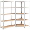 vidaXL Scaffali Resistenti 5 Strati 2 pz Argento Acciaio e Multistrato