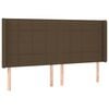 vidaXL Testiera ad Orecchio Marrone Scuro 163x16x118/128 cm in Tessuto