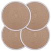 vidaXL Sottobicchieri in juta 4 pcs Naturale e Bianco &Oslash; 30 cm
