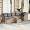 vidaXL Set Divano da Giardino 8 pz con Cuscini Beige in Polyrattan