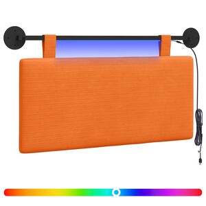 vidaXL Testiera sospesa Con luce LED Arancione Tessuto in Cords