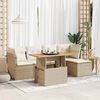 vidaXL Set Divano da Giardino 6 pz con Cuscini Beige in Polyrattan