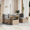vidaXL Set Divano da Giardino 6 pz con Cuscini Beige in Polyrattan