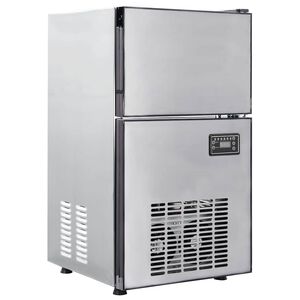 vidaXL Creatore di cubetti di ghiaccio Argento 43 x 40 x 71 cm