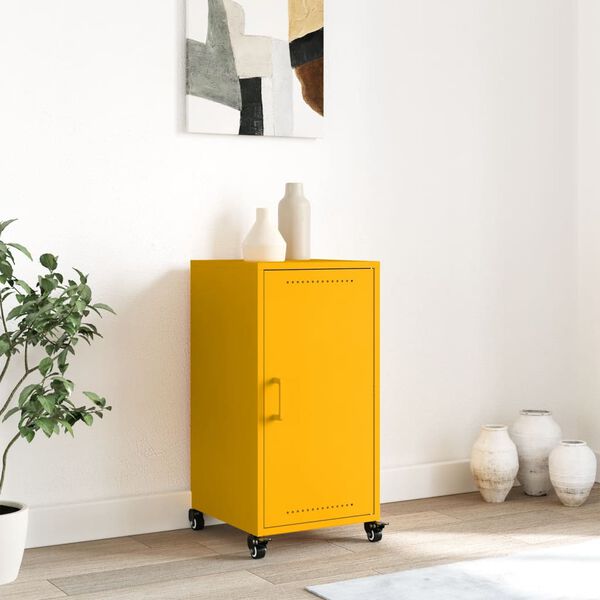 vidaXL Credenza Giallo Antracite 36x39x72 cm Acciaio Laminato a Freddo
