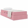 vidaXL Letto con contenitore e materasso Rosa 90 x 190 cm Velluto