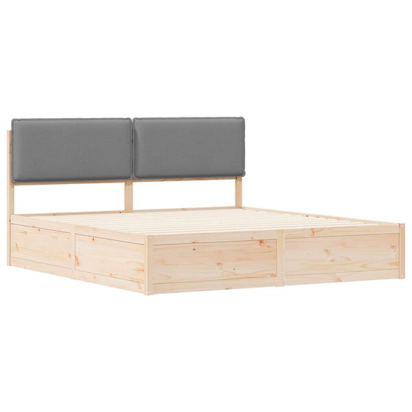 vidaXL Letto con Testiera Rivestita Grigio chiaro 180 x 200 cm