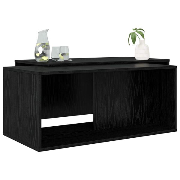 vidaXL Set di Tavolini da Caff&egrave; 2 pcs Rovere Nero Legno multistrato