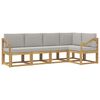 vidaXL Set di divani da esterno 5 pz Bianco e Grigio Chiaro