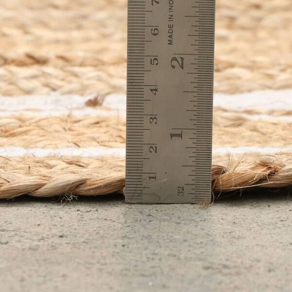 Dutch Lifestyle Tappeto Jaipur Classic 150 cm Rotondo Naturale e Crema