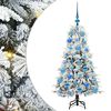 vidaXL Albero di Natale Artificiale con Rami Pieghevoli Verde e bianco