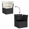 vidaXL Set Divani da Giardino 9 pz con Cuscini Nero Polyrattan Acacia