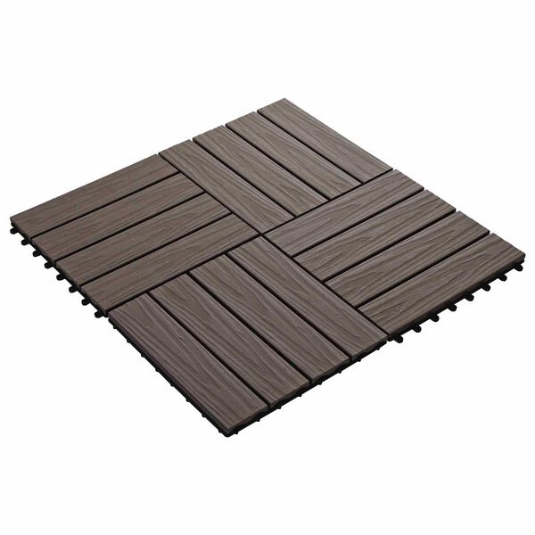 vidaXL Piastrella per Decking 11 pcs Marrone Scuro 30 x 30 cm WPC