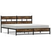 vidaXL Giroletto senza Materaso in Metallo Rovere Fumo 180x200 cm